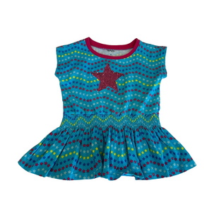 4/20$ Pekkle Girls Colorful Star Pattern Shirt Top size 4